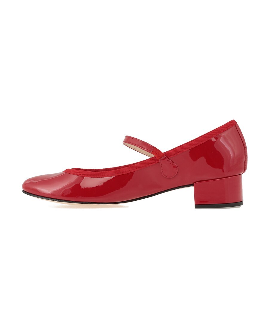 Repetto 30mm Rose Patent Leather Mary Jane Heels In Red