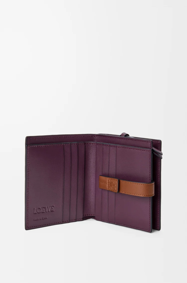 Loewe Compact Zip Wallet In Soft Grained Calfskin In Purple