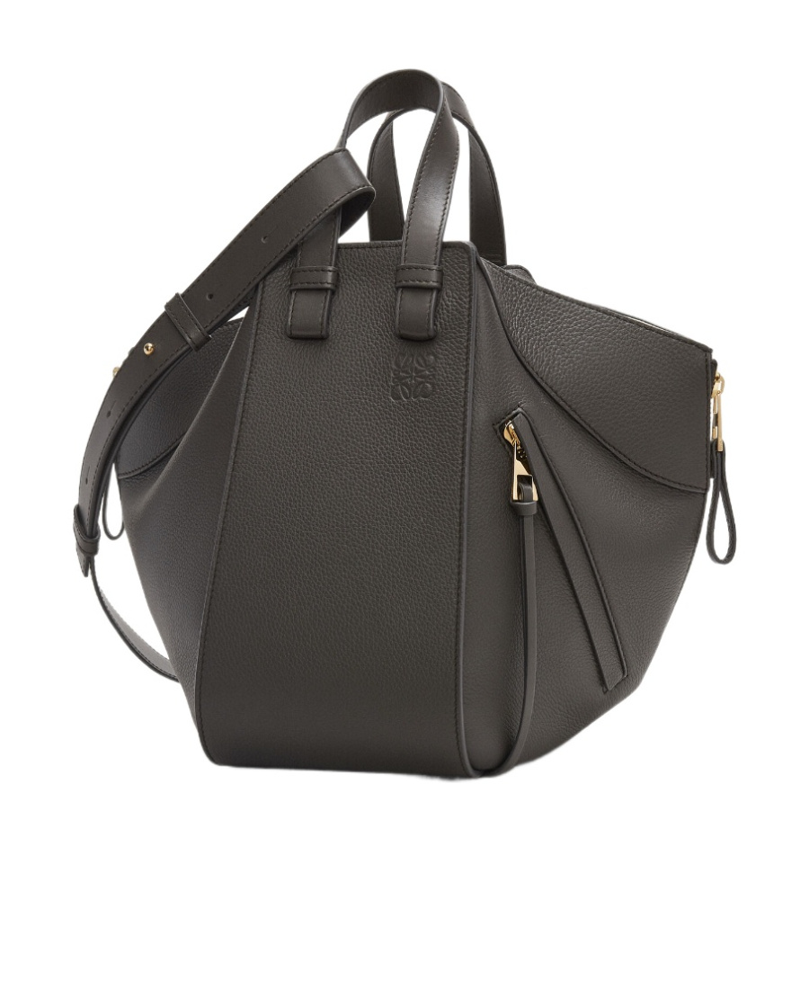 Loewe Womens Dark Grey Hammock Compact Leather Shoulder Bag In Gray