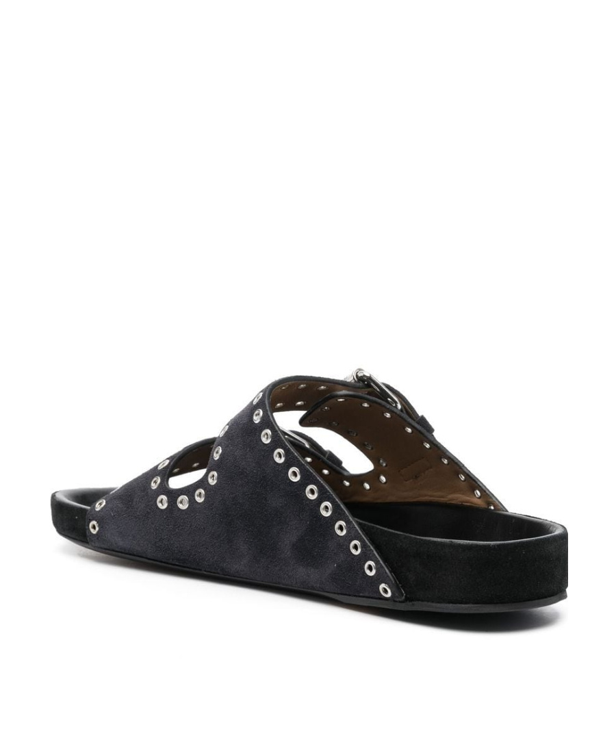 Isabel Marant Lennya Suede Platform Sandal In Black