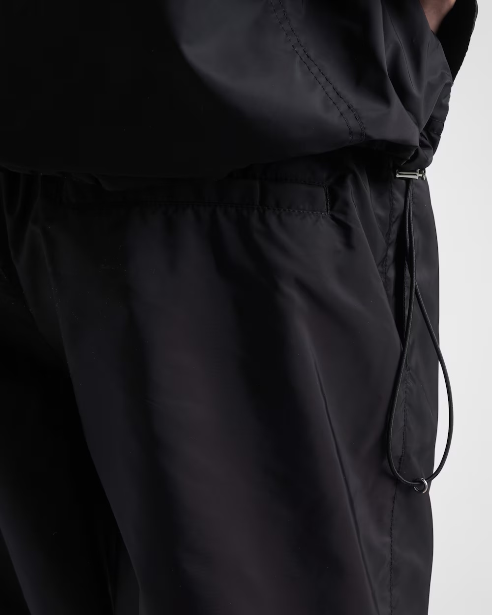 Shop Prada Re-nylon Swim Trunks In Black