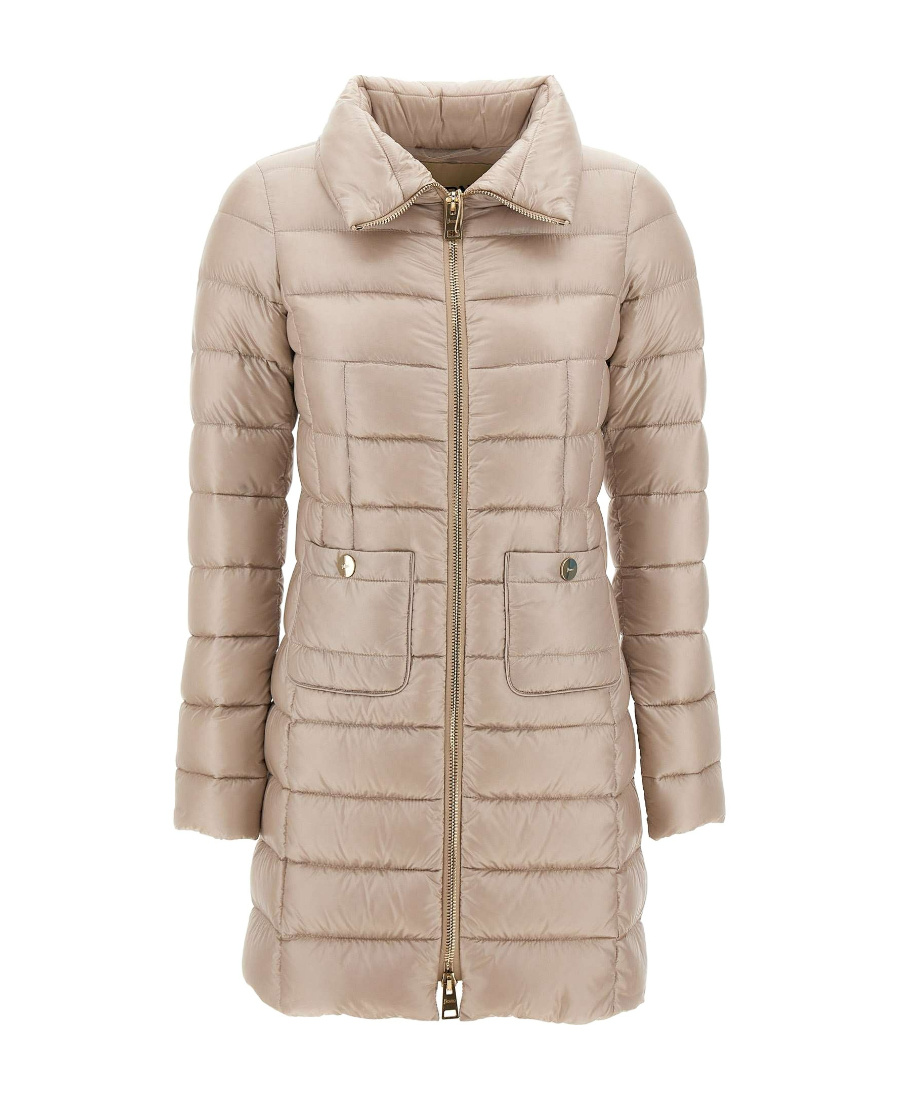 Herno Padded Zip-up Coat In Nude