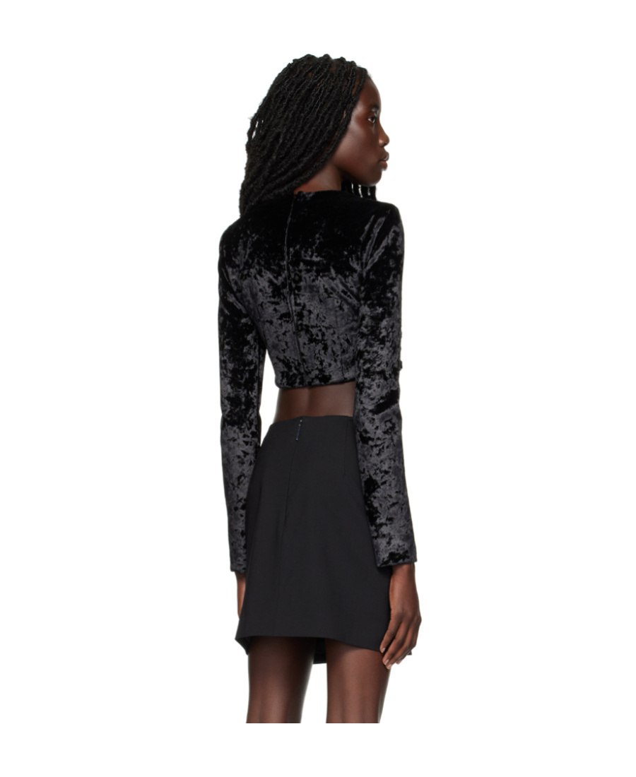 Msgm Black Twist Blouse In Black