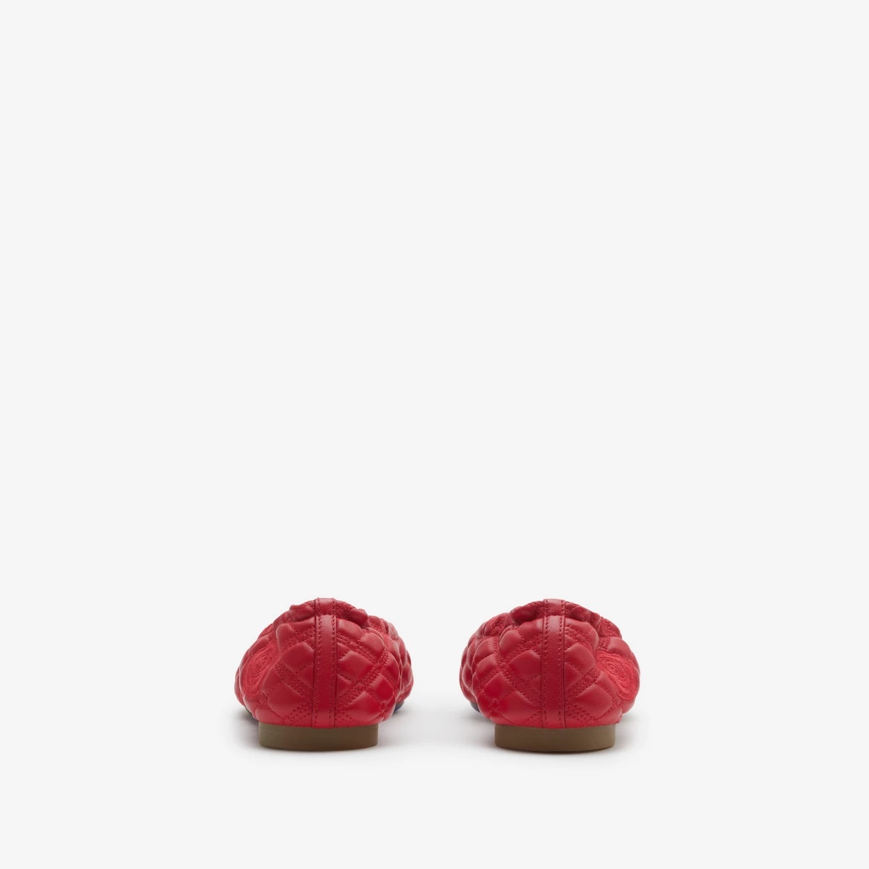 Burberry Sadler Quilted Lambskin Ballerina Flats In Red