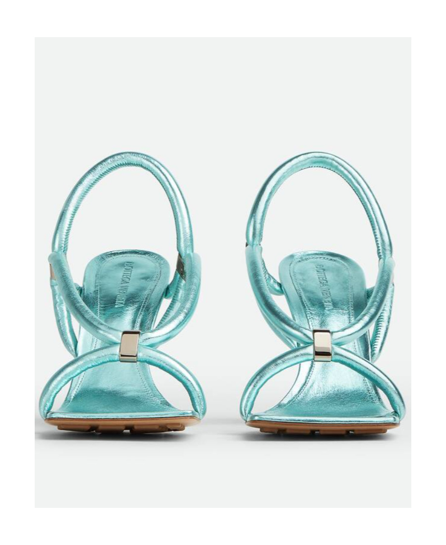 Bottega Veneta Light-blue Leather Stretch Heels In Blue