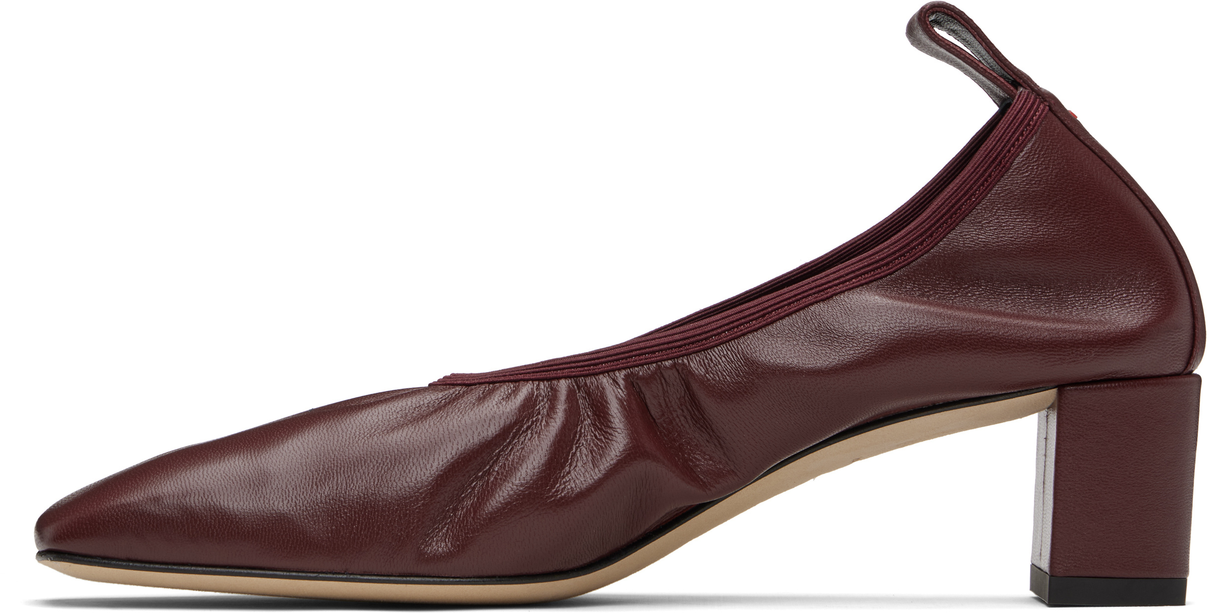 Aeyde Burgundy Narissa Ruched Heels In Red
