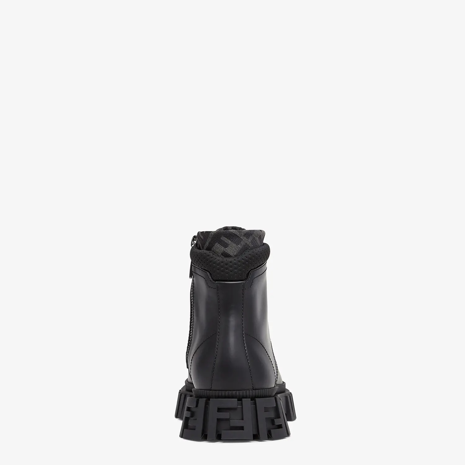 Fendi Monogram Pattern Lace-up Boots In Black