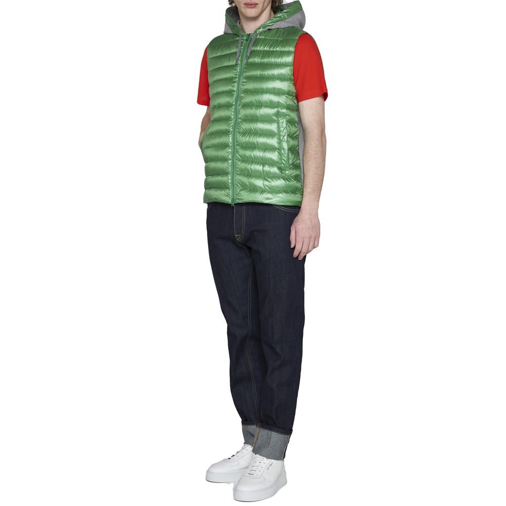 Herno Padded Hooded Gilet In Green