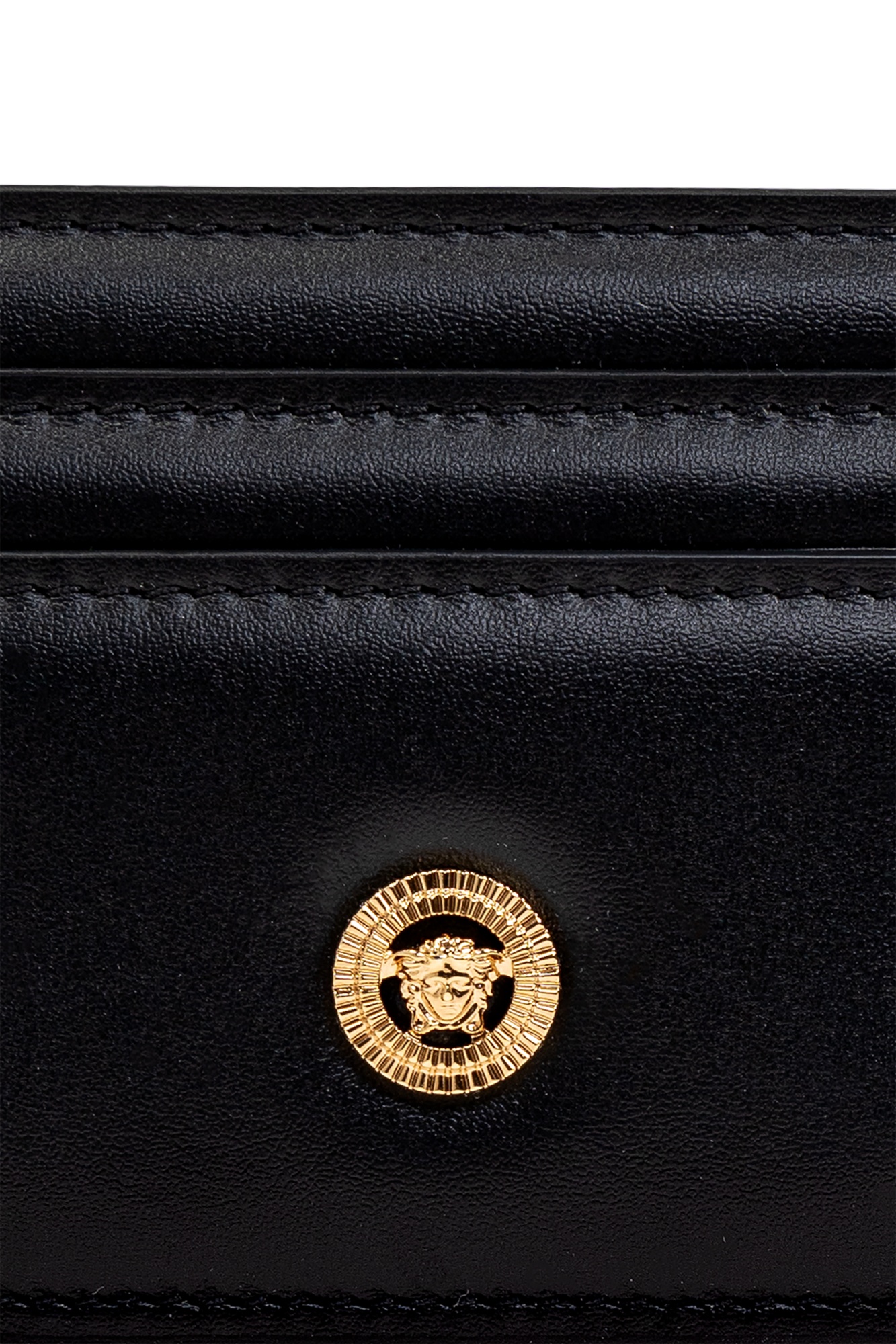 Versace Logo Card Holder In Black