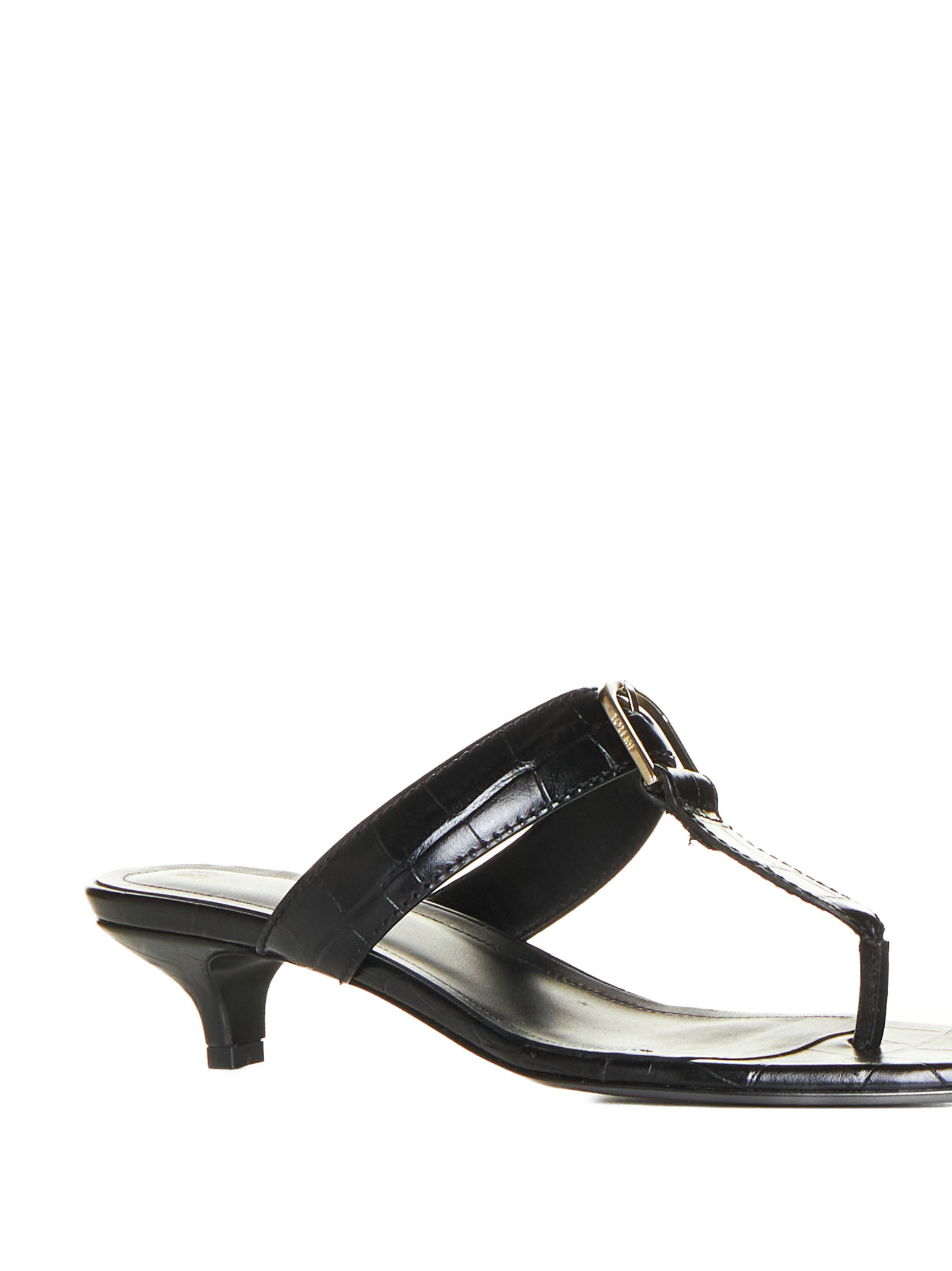 Totême Toteme Women Belted Croco Flip-flop Heels In Black