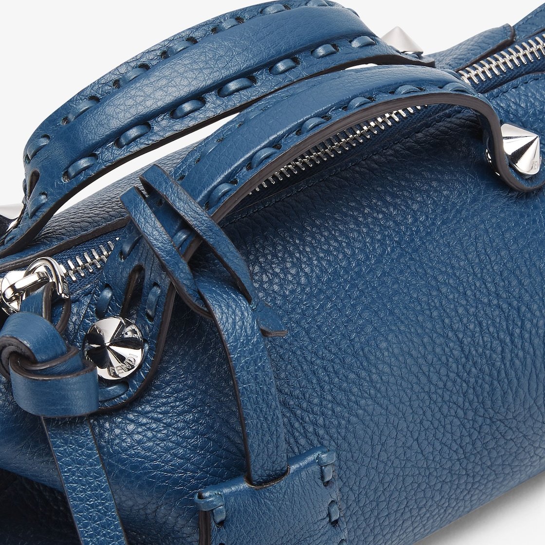 Shop Fendi Blue Selleria Mini-bag With 156 Hand-sewn Topstitches