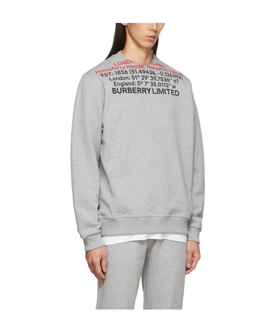 Burberry Logo-print Sweatshirt In Gray