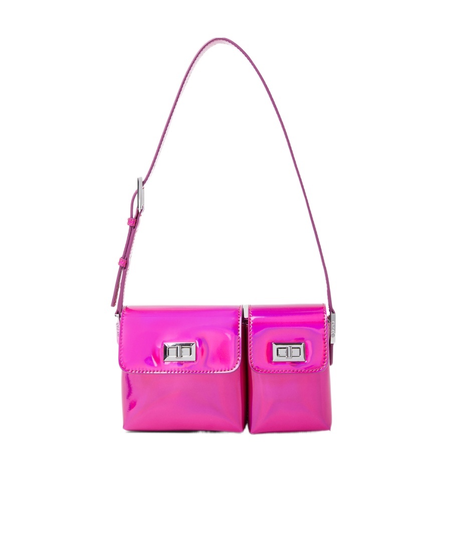 By Far Baby Billy Iridescent Lac Shoulder Bag In Purple