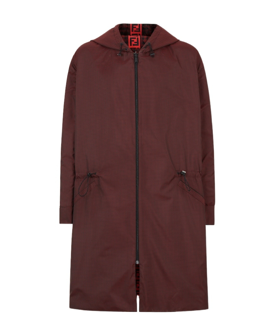 Fendi Reversible Drawstring Hooded Parka In Brown