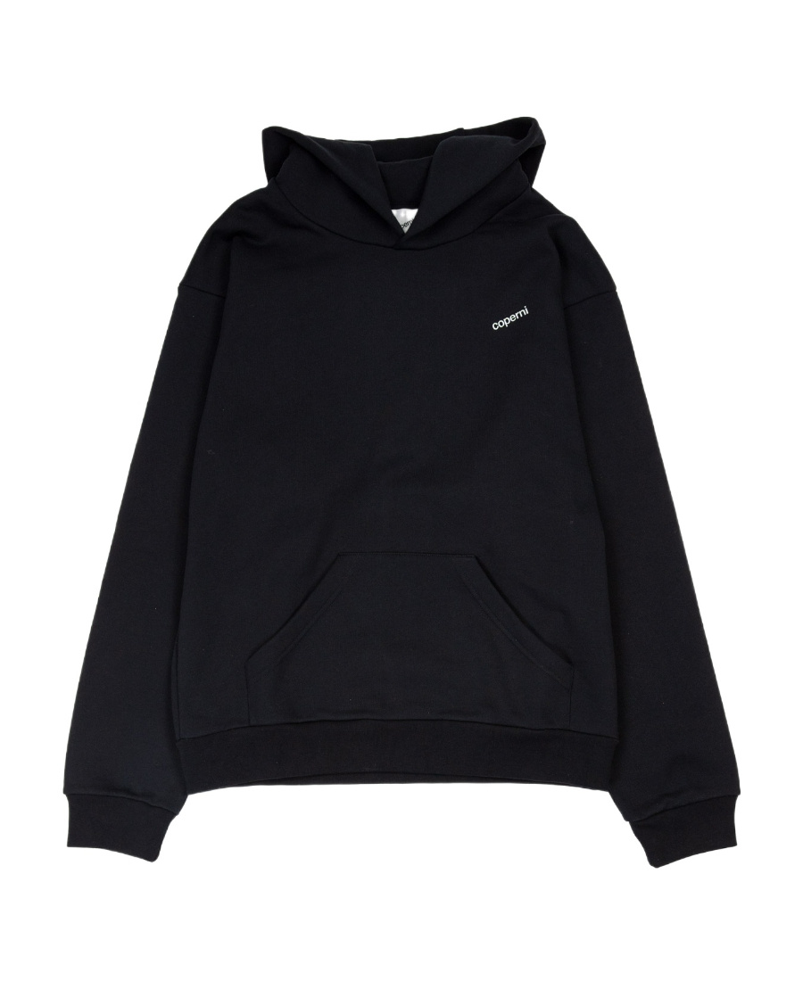 Coperni Printed Long-sleeved Hooded Sweater In Black