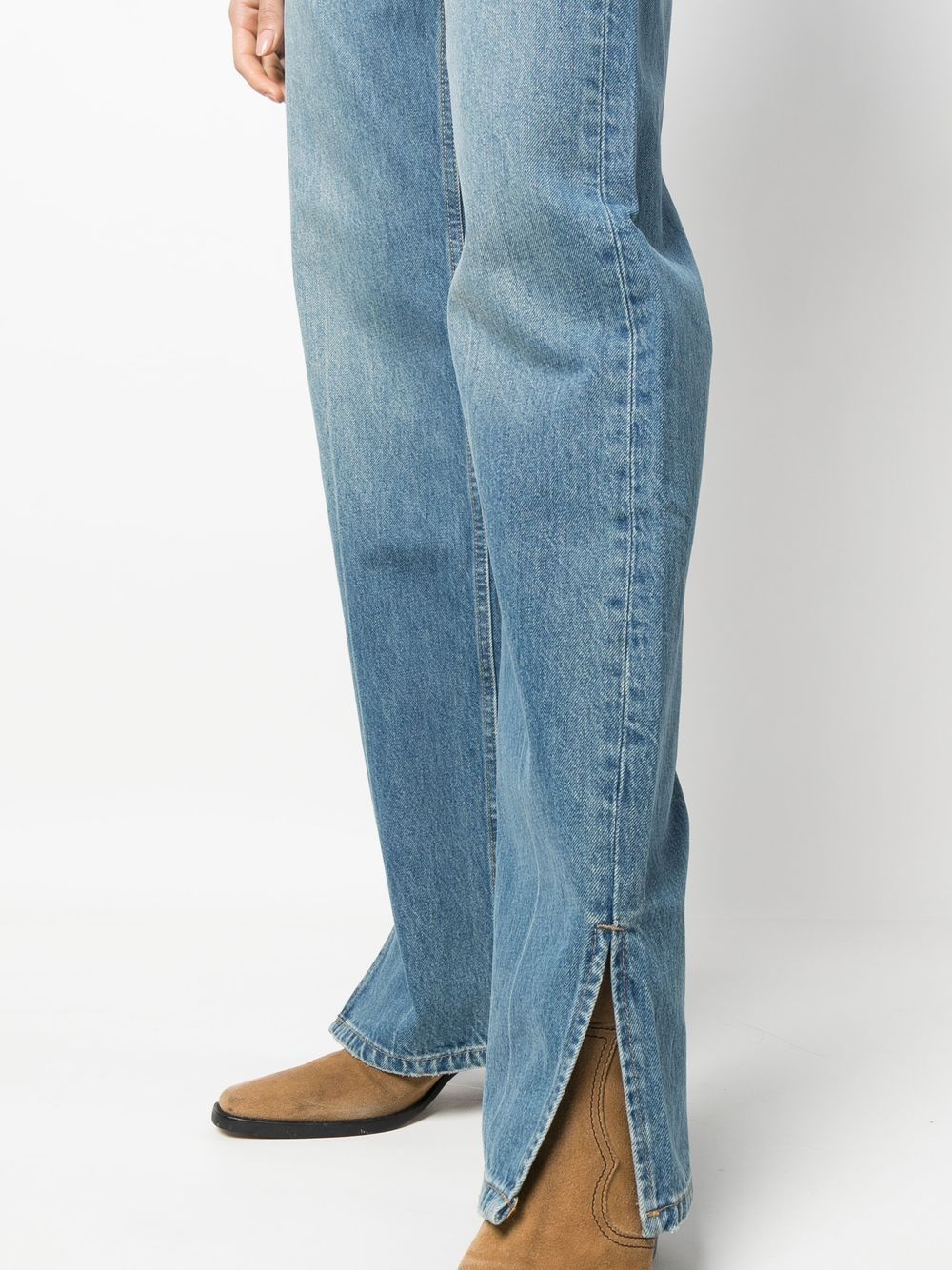 Anine Bing Roy Mid-rise Straight Jeans In Blue
