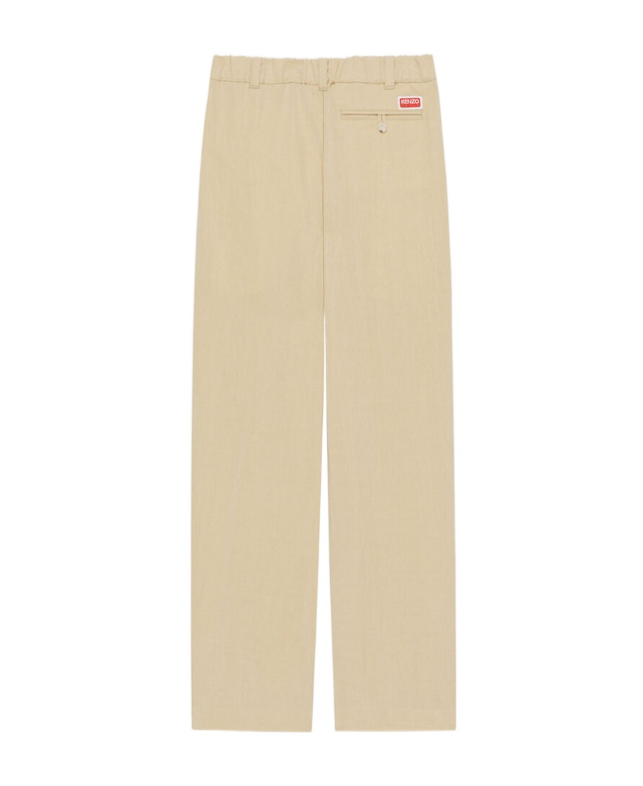 Kenzo Ripstop Cotton Cargo Trousers In Nude