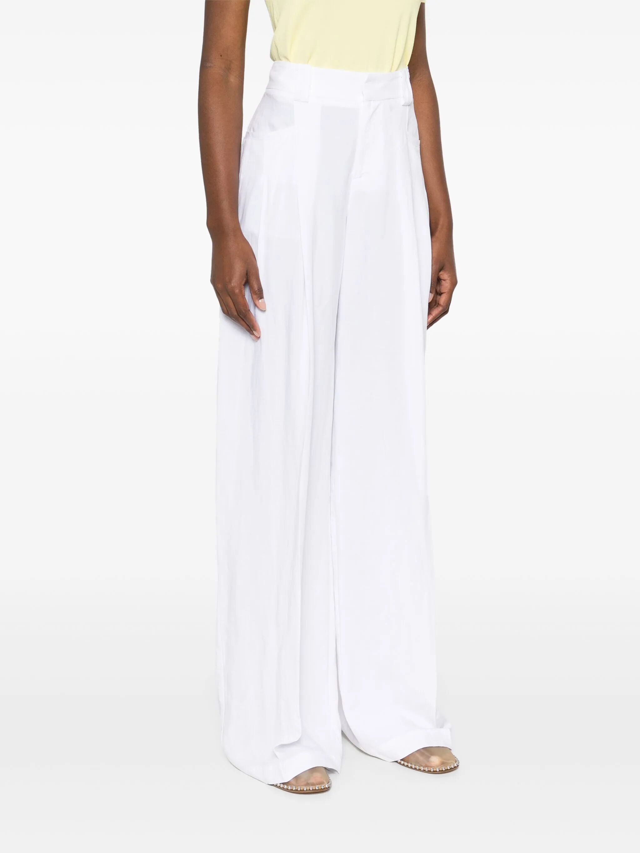 Ermanno Firenze Belt Loops Slacks In White