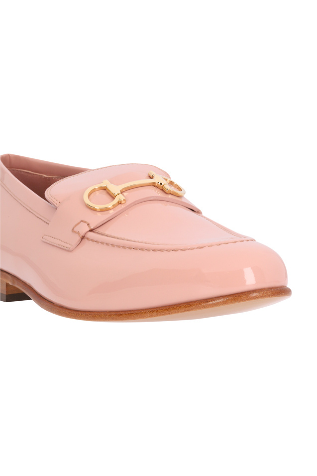 Ferragamo Gancini-detail Patent Loafers In Pink