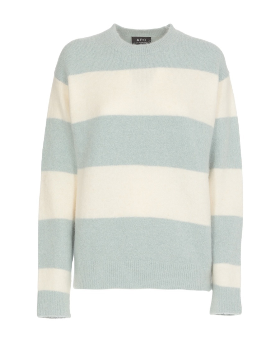 Apc Alice Horizontal-stripe Knitted Jumper In White