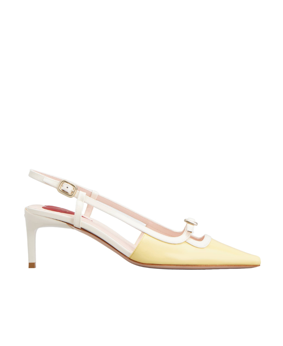 Roger Vivier Mini Buckle Sling Back Pumps 55 In Nude
