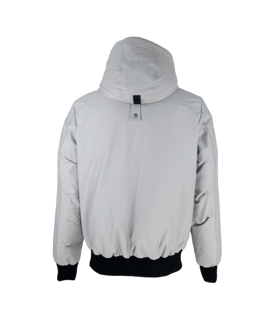Moose Knuckles Biencourt Padded Bomber Jacket In Gray