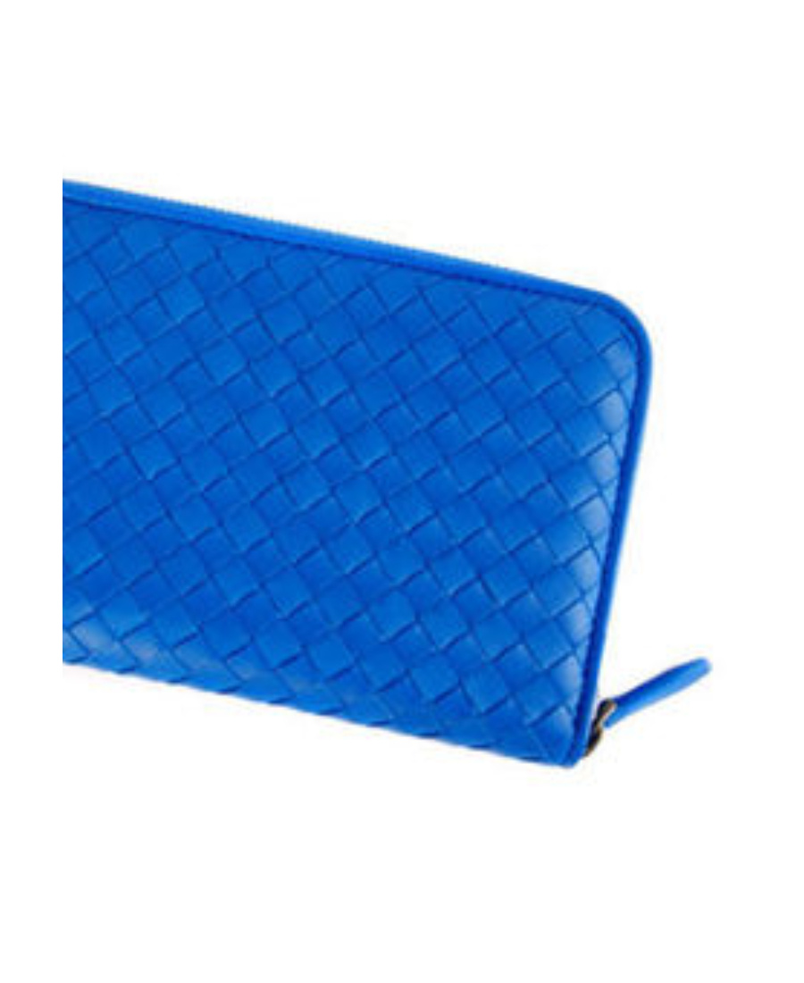 Shop Bottega Veneta Weave A Long Purse In Blue
