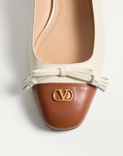Valentino Garavani Valet Du Roi Kidskin Ballerina 25mm Woman Butter/tobacco 42 In Neutral