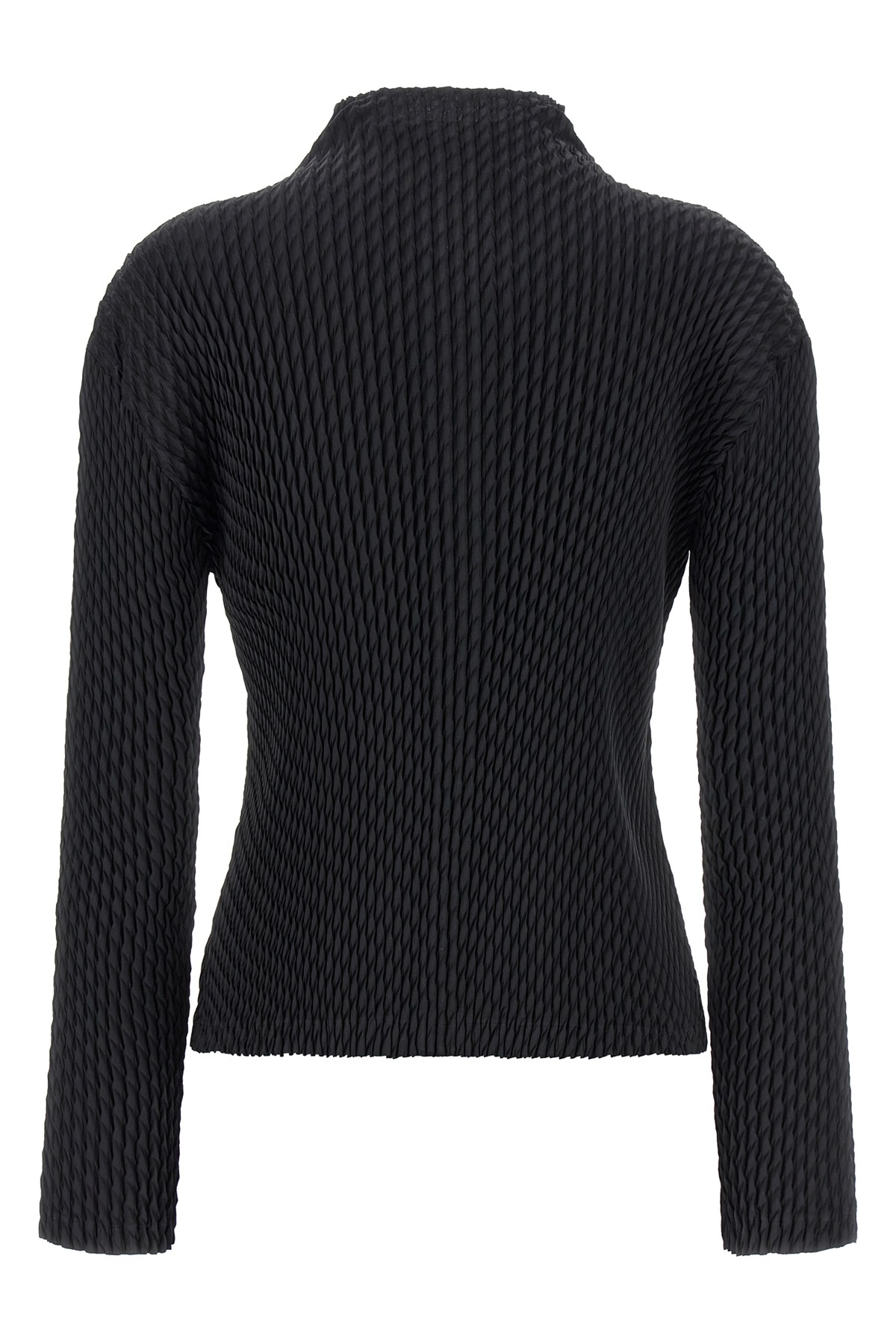 Issey Miyake Sleek Pleats Cardigan In Black