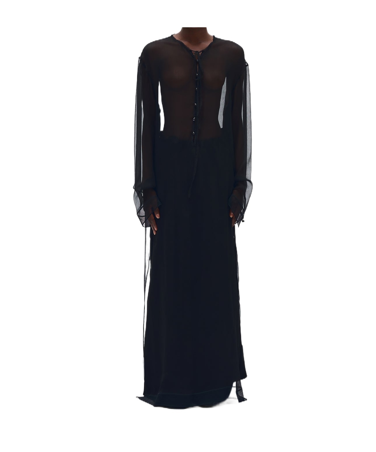 Ann Demeulemeester Long Sleeve Dress In Black