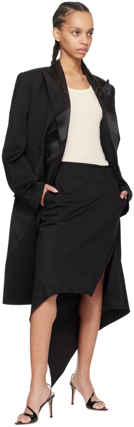 Helmut Lang Tuxedo Long-sleeved Coat In Black