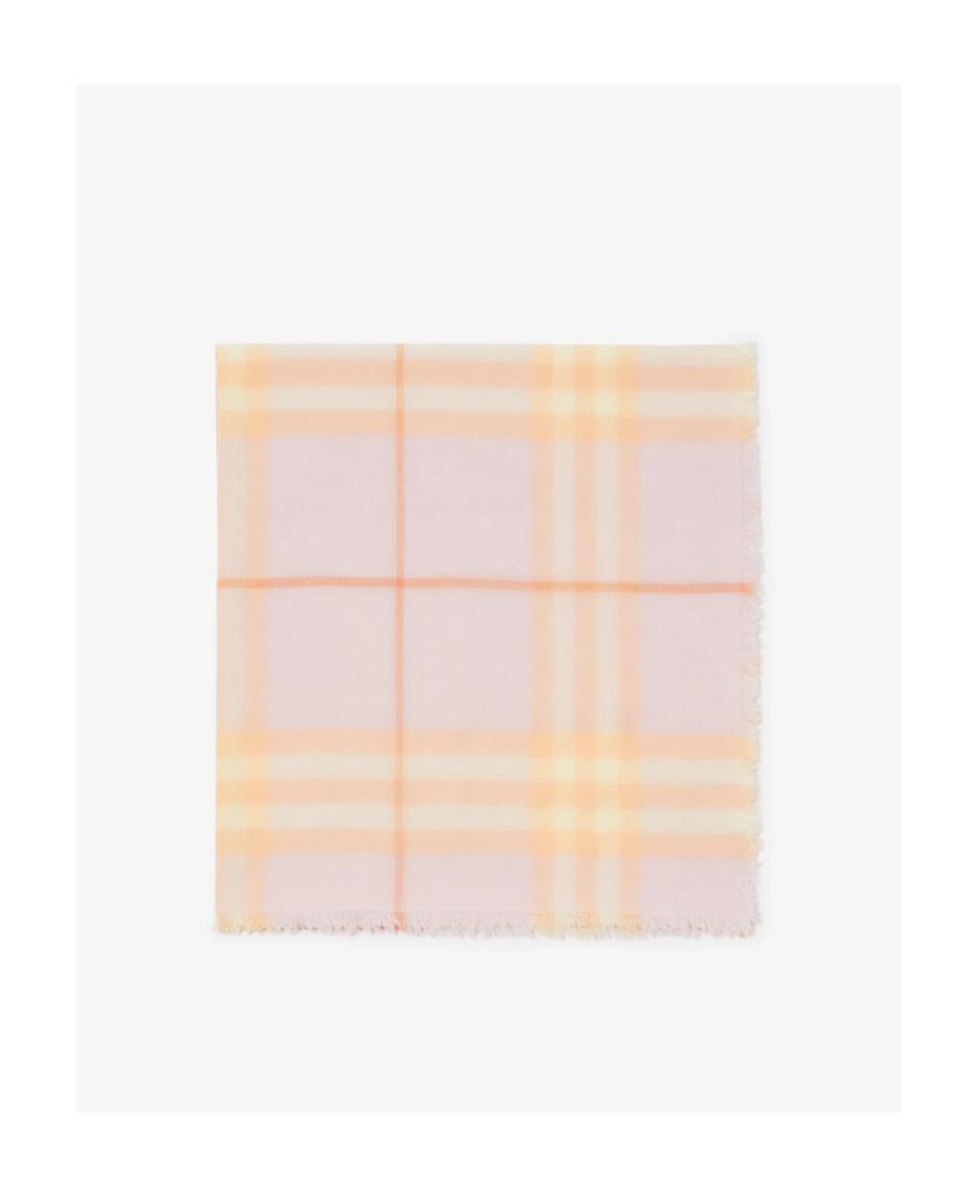 Burberry Check-print Wool Scarf In Nude