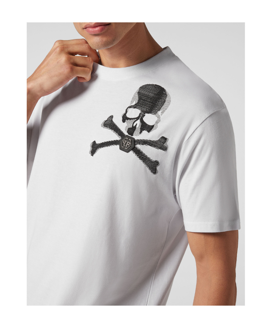 Philipp Plein Skull&bones White Cotton T-shirt In White