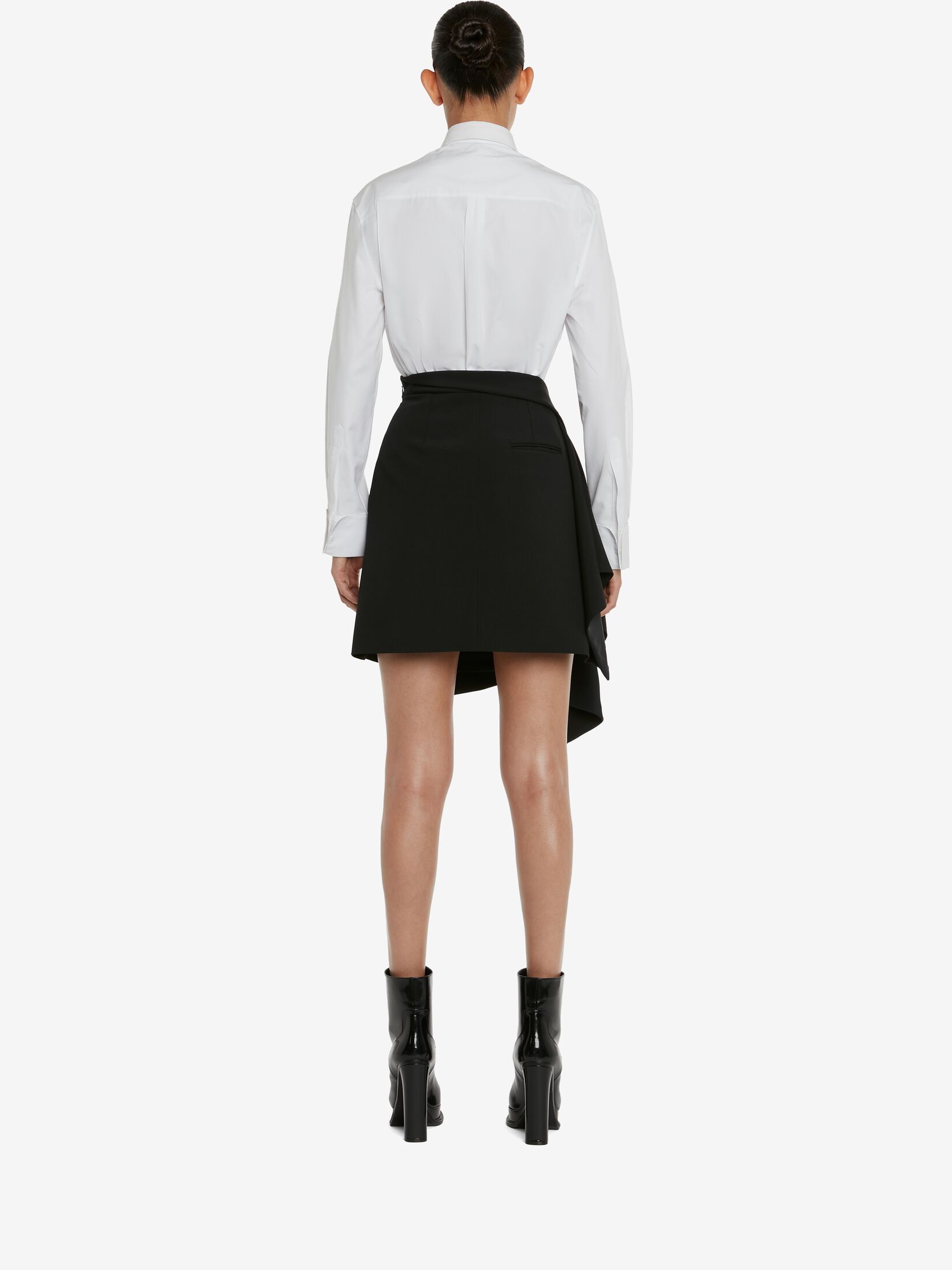 Alexander Mcqueen Asymmetric Wrap-skirt In Black