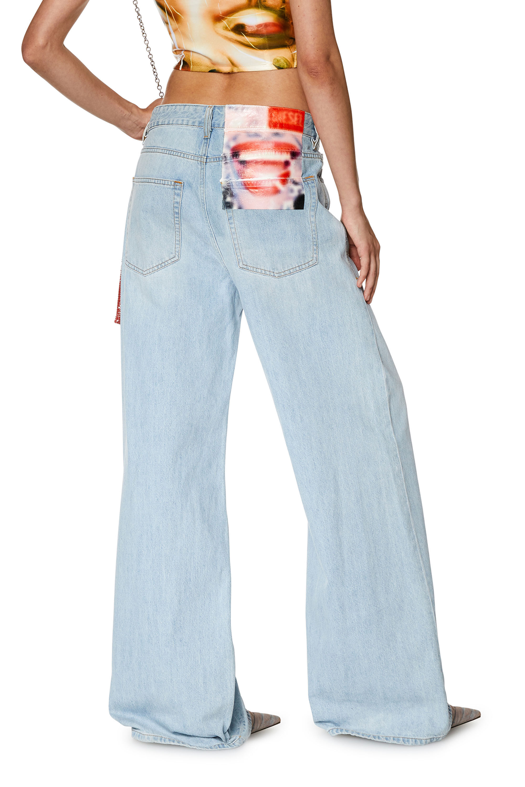 Shop Diesel D-sire Wide-leg Jeans In Blue