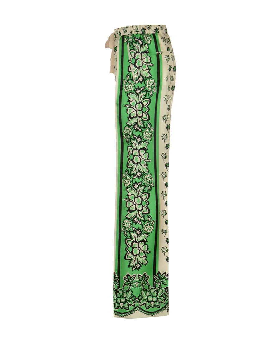 Red Valentino Floral Print Bandana Pants With Elastic Waistband In Nude