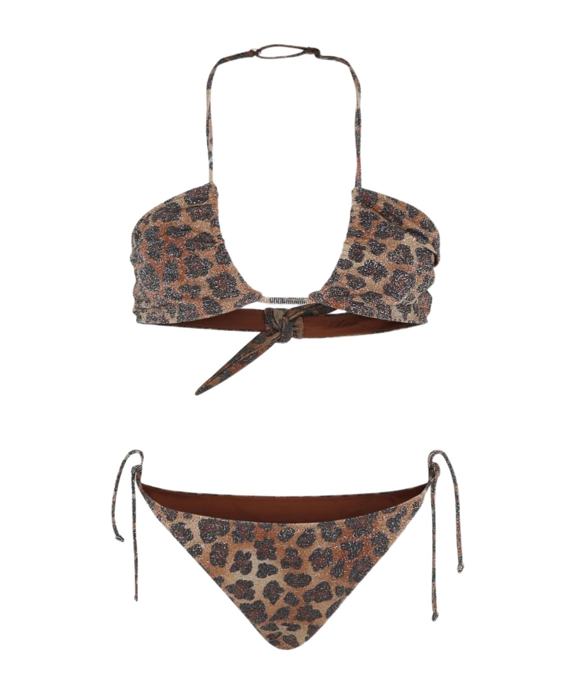 Mc2 Saint Barth Aryanna Animalier Lurex Bandeau Bikini In Multicolor
