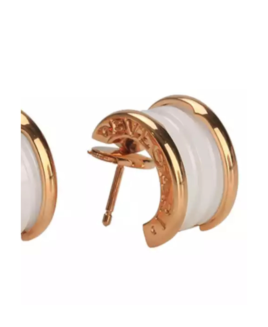 Bvlgari Logo Earrings In Yellow