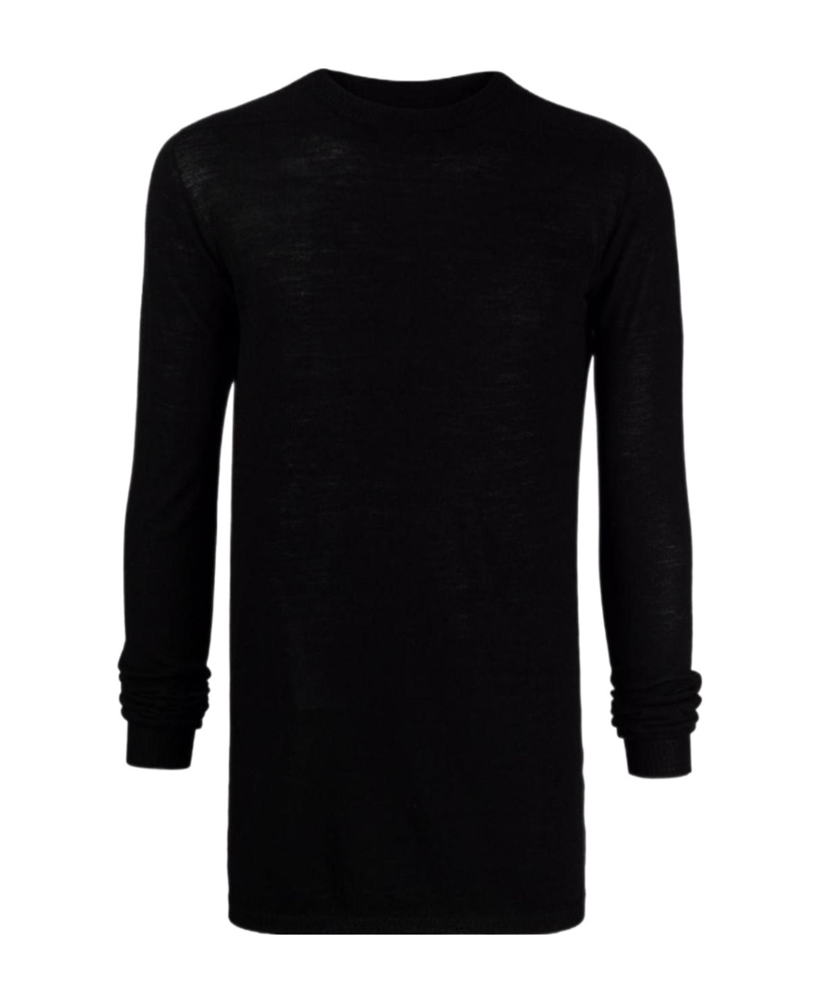 Rick Owens Long-line Ribbed Jumper In Black