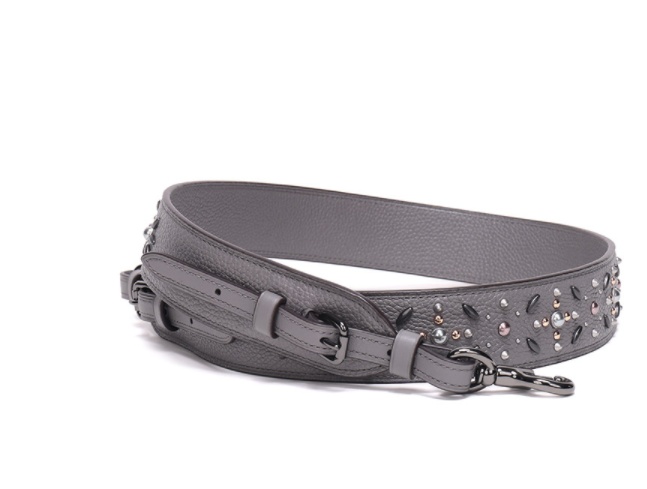 Coach Grain Shoulder Strap In Gray