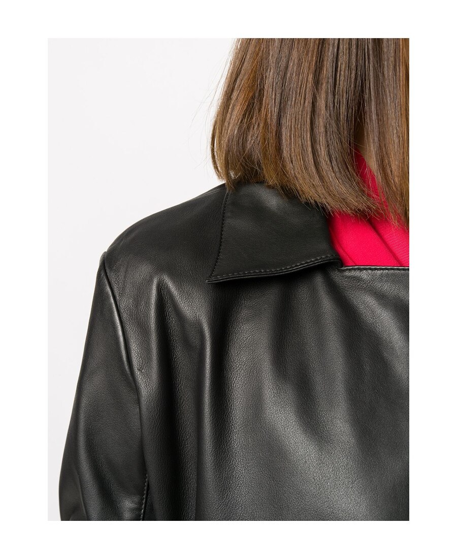 Emporio Armani Long-sleeved Zipped Biker Jacket In Black