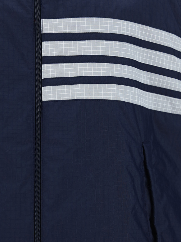 THOM BROWNE 4-BAR STRIPE RIPSTOP HOODED GILET