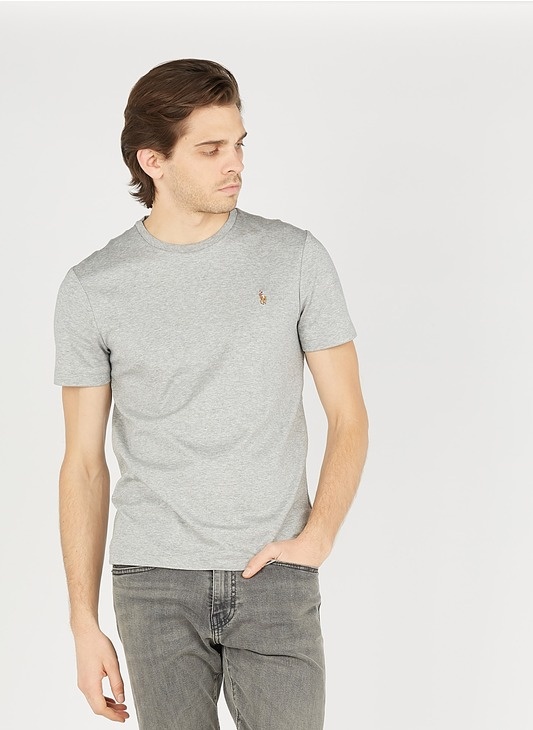 POLO RALPH LAUREN POLO RALPH LAUREN LOGO EMBROIDERED CREWNECK T-SHIRT