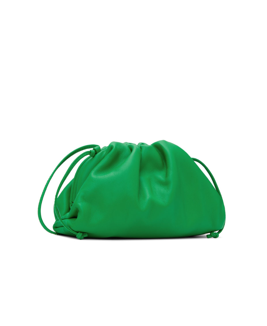 Bottega Veneta Pouch Gathered-detail Leather Mini Bag In Green