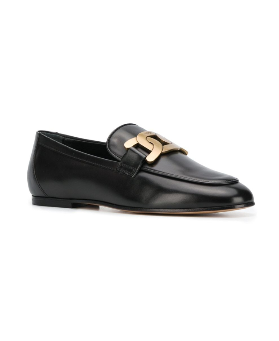 Shop Tod's Chain And Loafer Shoes In Black