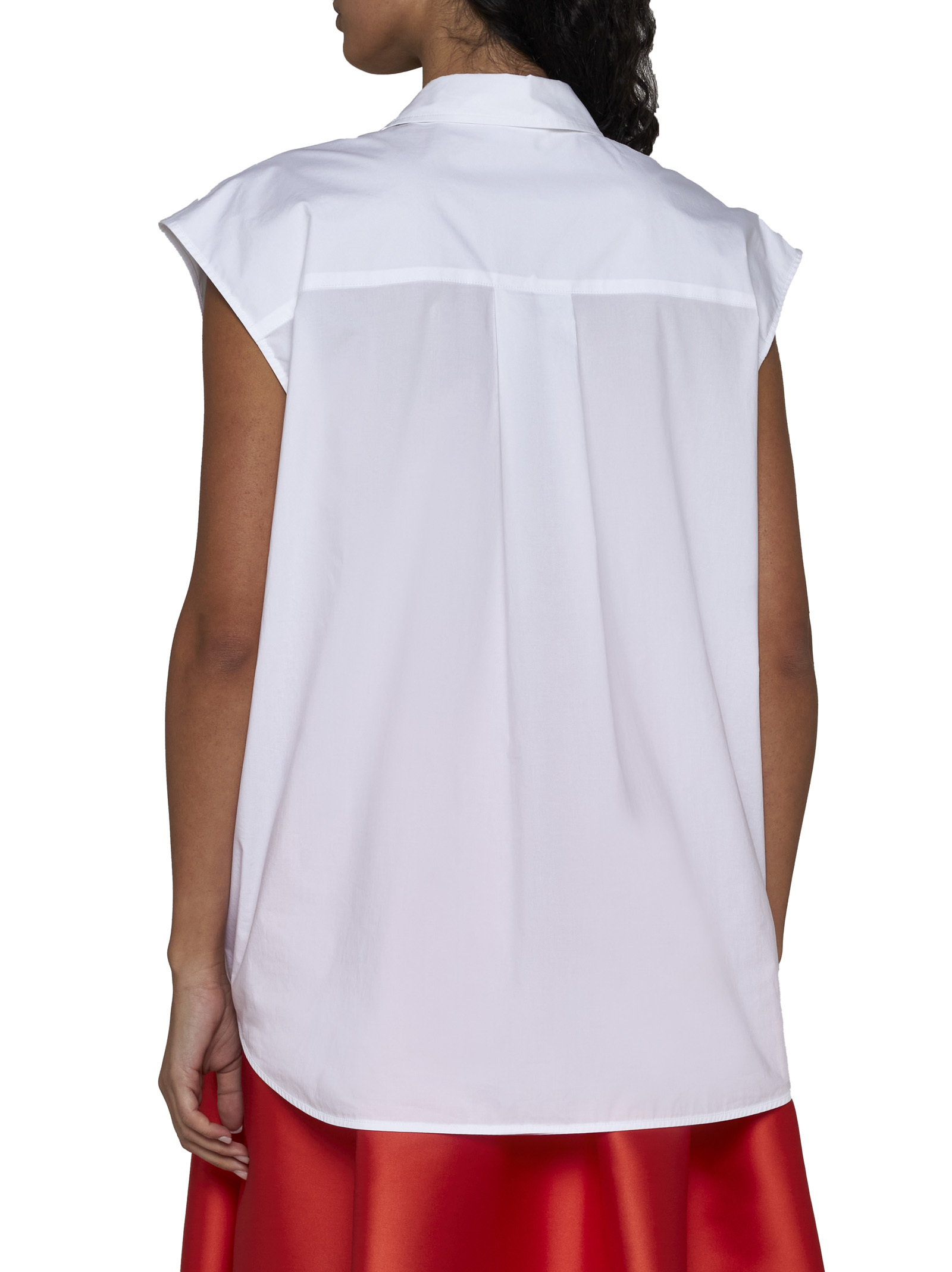 P.a.r.o.s.h Embroidered Sleeveless Shirt In White