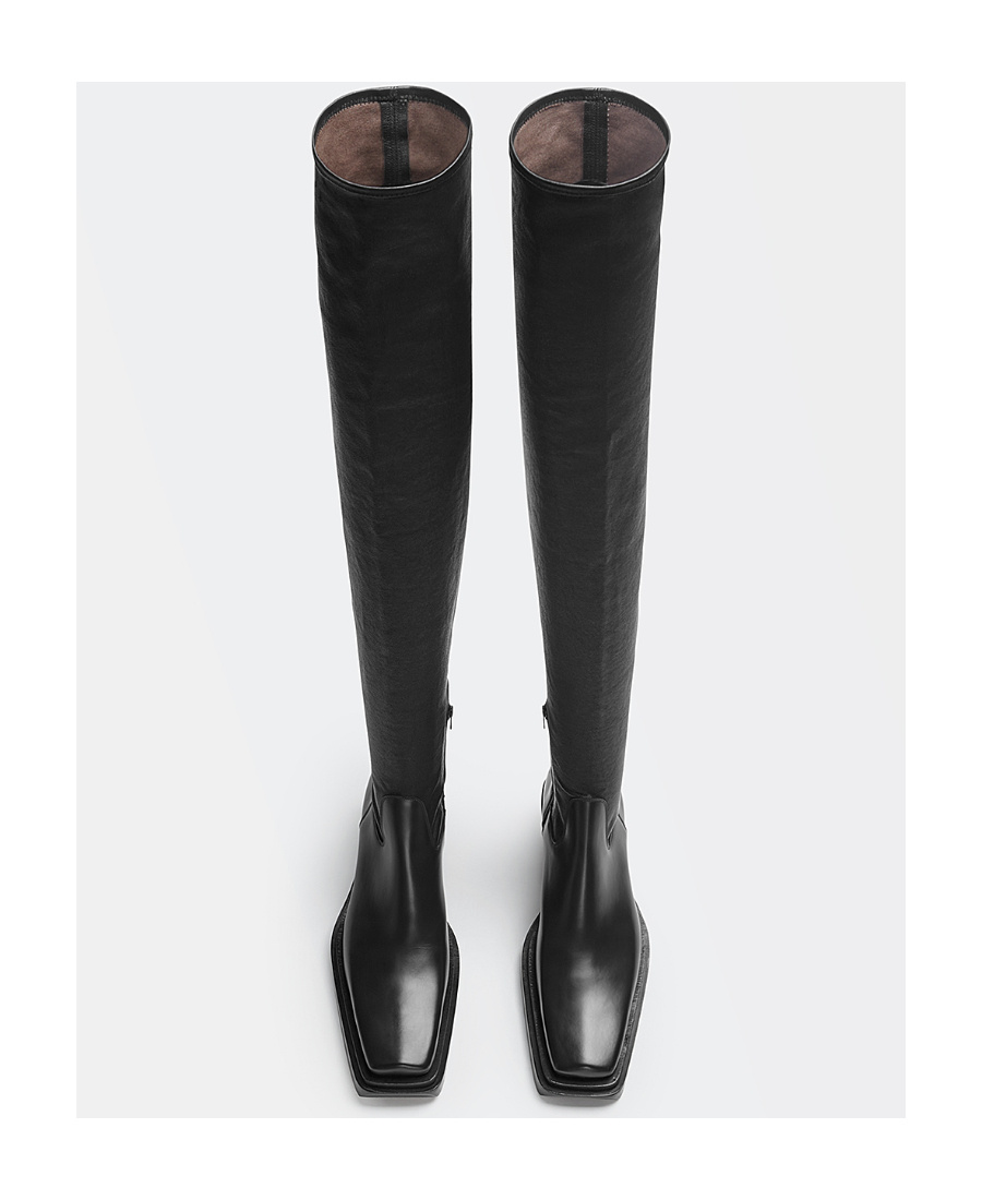 Bottega Veneta Over-the-knee Bv Lean Boots In Black