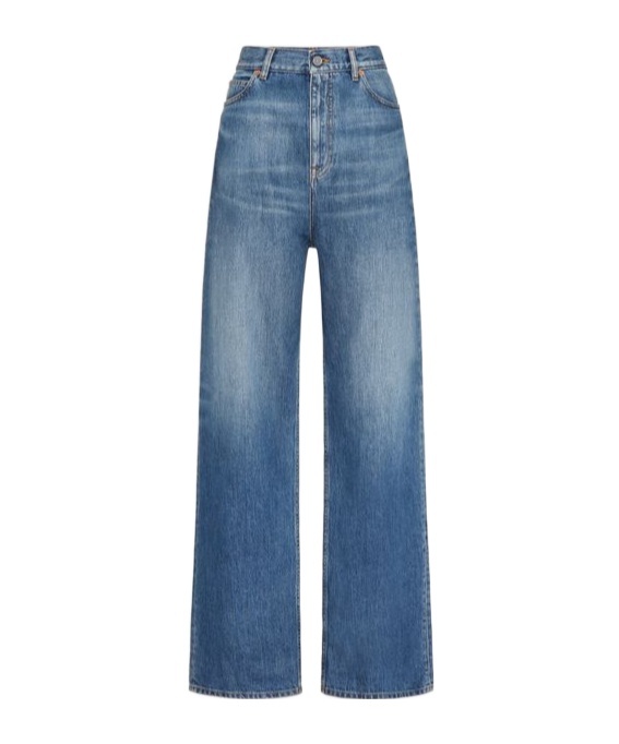 Valentino Wide- Leg Jeans In Blue