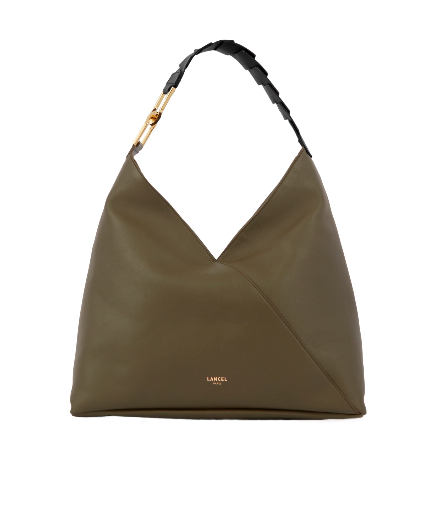 Lancel Zippered Shoulder Bag In Green