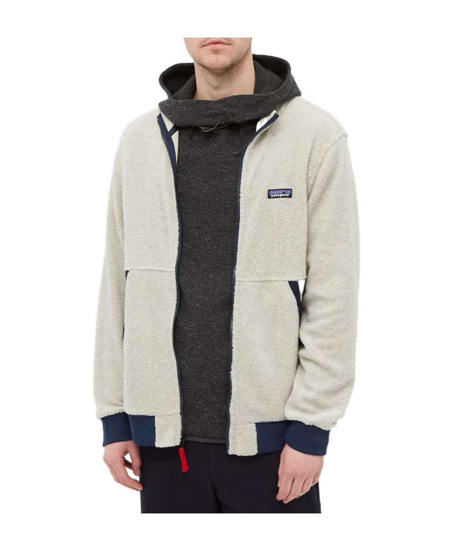 Patagonia Logo Zipper Casual Jacket In Nude